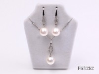 9x11mm White Freshwater Pearl Pendant and Earrings Set