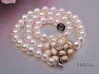 8-9mm natural white freshwater cultured pearl necklace