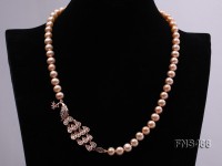 freshwater cultured 8-9mm natural pink pearls necklace