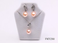 9x10mm Pink Freshwater Pearl Pendant and Earrings Set