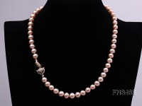 high quality 8-9mm pink flat freshwater pearl necklace