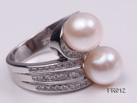 8.5mm white freshwater pearl ring