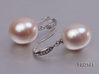13x15mm White Drop-shaped Freshwater Pearl Earring