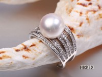 natural 11mm white freshwater pearl ring