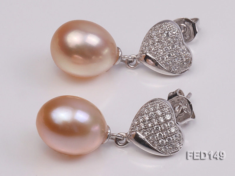 9x12mm Pink Drop-shaped Freshwater Pearl Earring