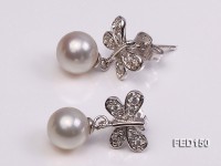 7-8mm White Round Freshwater Pearl Earring