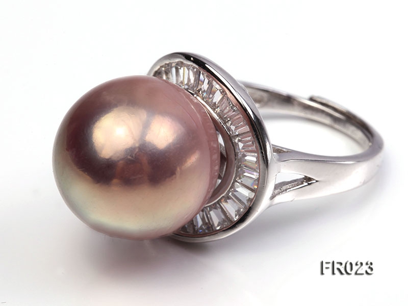 natural 15mm lavender round Edison pearl ring