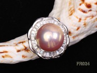 natural 15mm pink round Edison pearl ring