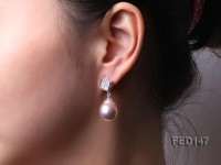 14x18mm Lavender Drop-shaped Freshwater Pearl Earring