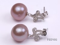 13.5mm Lavender Round Edison Pearl Earring