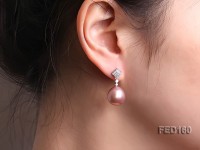 13mm Lavender Near-round Edison Pearl Earring