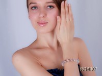 14mm Round Faceted Rock Crystal Beads Elastic Bracelet