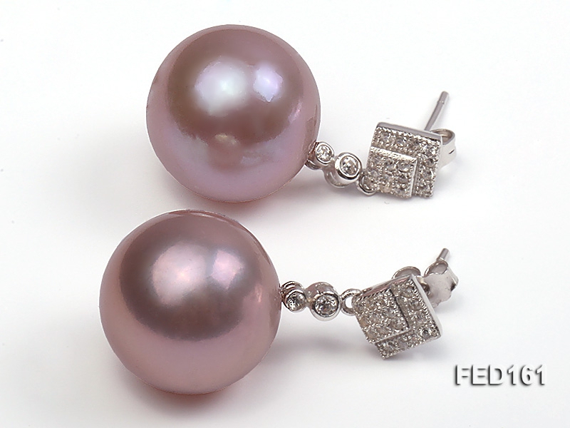 14mm Lavender Round Edison Pearl Earring