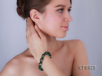 12x18mm Green Crystal Beads Elastic Bracelet