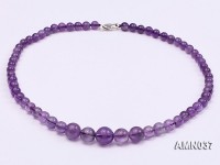 6.5-12mm Round Amethyst Beads Necklace
