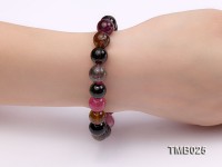 11mm Colorful Round Natural Tourmaline Beads Elasticated Bracelet