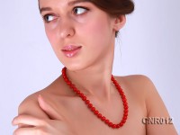 10mm Red Round Coral Necklace