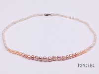 3.5-7mm Graduated Multi-color Round Freshwater Pearl Necklace