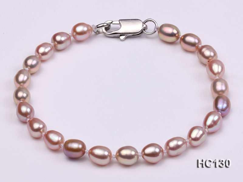 5-6mm lavender oval freshwater pearl bracelet