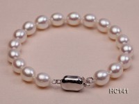 7.5-8mm AAA white oval freshwater pearl bracelet