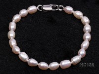 5-6mm white oval freshwater pearl bracelet
