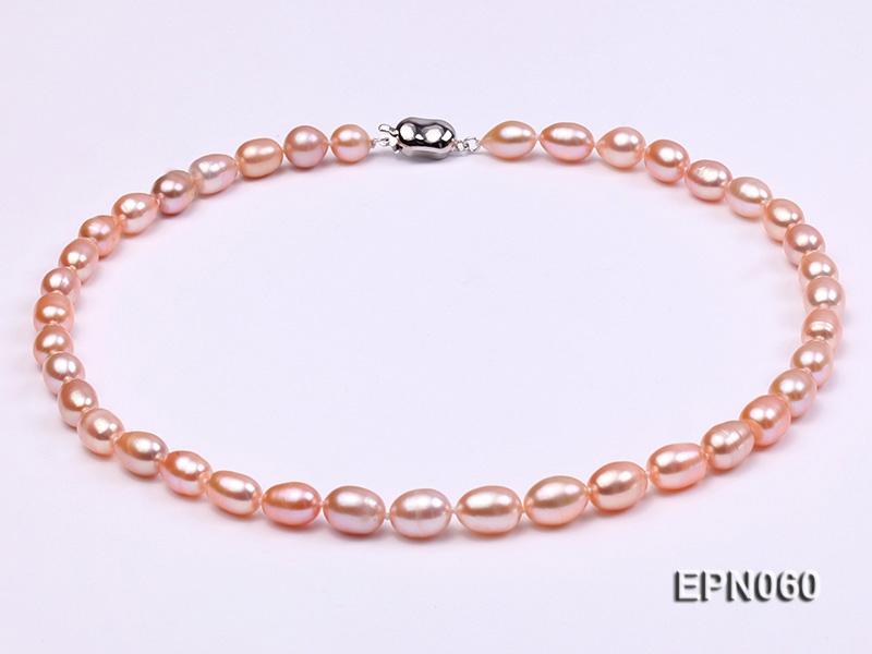 7-8mm Pink Oval Freshwater Pearl Necklace