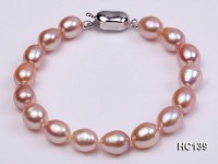 7-8mm pink oval freshwater pearl bracelet