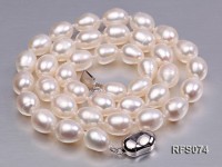 7-8mm White Rice-shaped Freshwater Pearl Necklace and Bracelet Set
