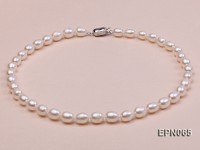 7-8mm White Oval Freshwater Pearl Necklace