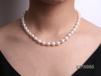 7-8mm White Oval Freshwater Pearl Necklace