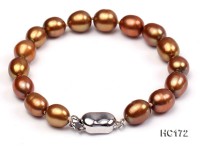 7-8mm brown oval freshwater pearl bracelet