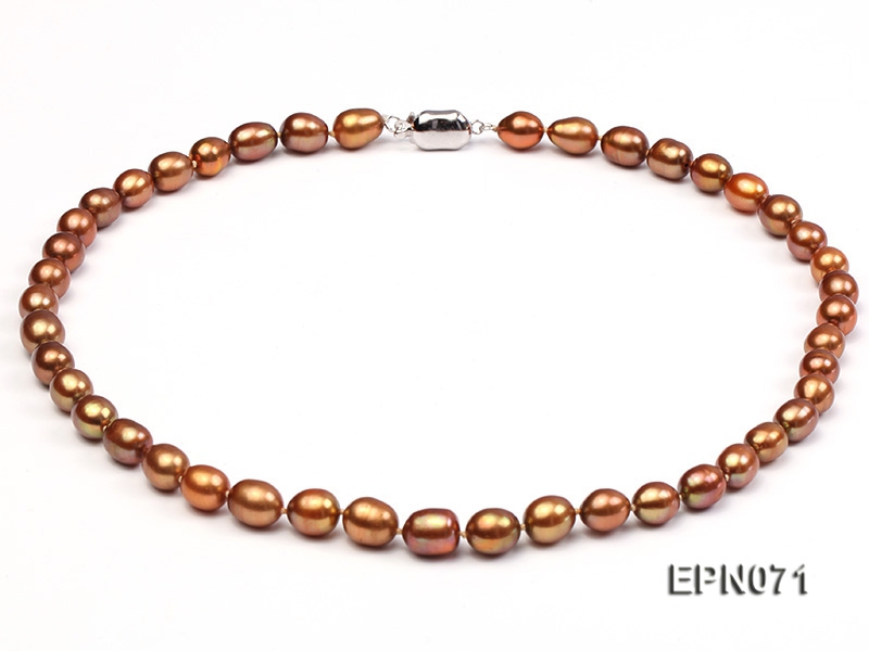 7-8mm Brown Oval Freshwater Pearl Necklace