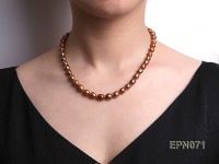 7-8mm Brown Oval Freshwater Pearl Necklace