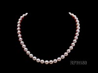 Classic 9mm AAAAA White Round Cultured Freshwater Pearl Necklace