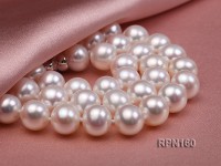 Classic 10-11mm AAAAA White Round Cultured Freshwater Pearl Necklace