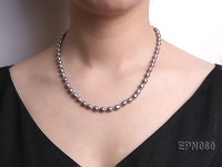 6-7mm Oval Peacock Freshwater Pearl Necklace