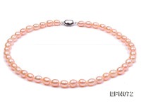 7-8mm Pink Oval Freshwater Pearl Necklace