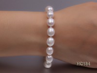 8-9mm white oval freshwater pearl bracelet