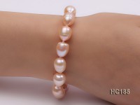 9-10mm Oval Pink Freshwater Pearl Bracelet