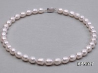 9-10mm Oval White Freshwater Pearl Necklace