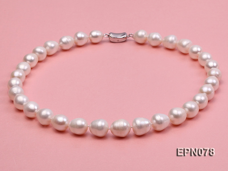 11-12mm Oval White Freshwater Pearl Necklace