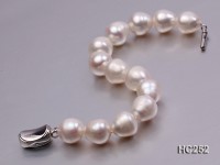11-12mm Oval White Freshwater Pearl Bracelet