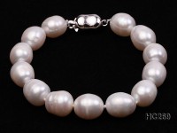 10-11mm white oval freshwater pearl bracelet