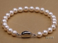 6.5mm AAA white round freshwater pearl bracelet