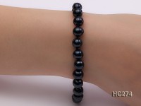 8-8.5mm black round freshwater pearl bracelet