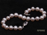 7mm AAA white round freshwater pearl necklace,bracelet and earring set
