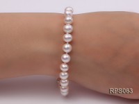 7mm AAA white round freshwater pearl necklace and bracelet set