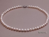7-8mm Classic White Round Freshwater Pearl Necklace