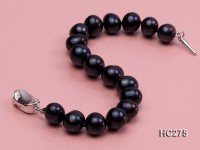10-11mm black round freshwater pearl bracelet