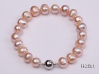 8-9mm A pink round freshwater pearl bracelet